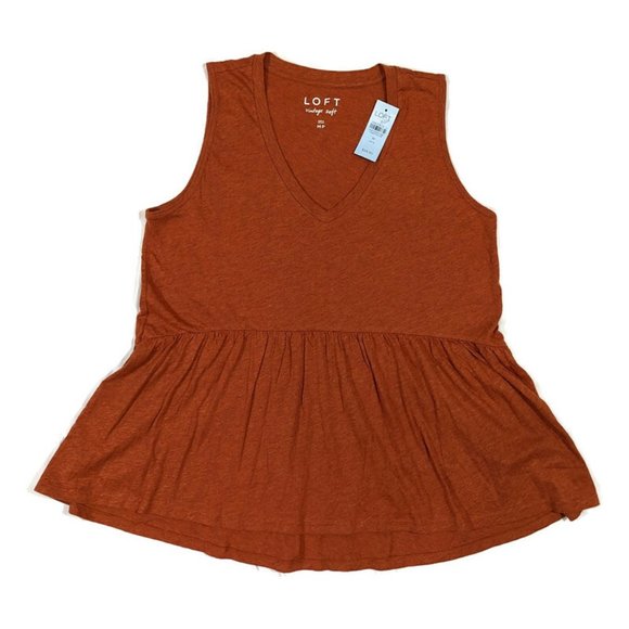 LOFT Tops - NWT LOFT Vintage Soft Peplum Tank, Medium Petite